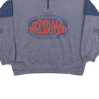 C&A Mens Grey Blue Sweatshirt Quarter Zip XL Cotton Blend Casual Pullover