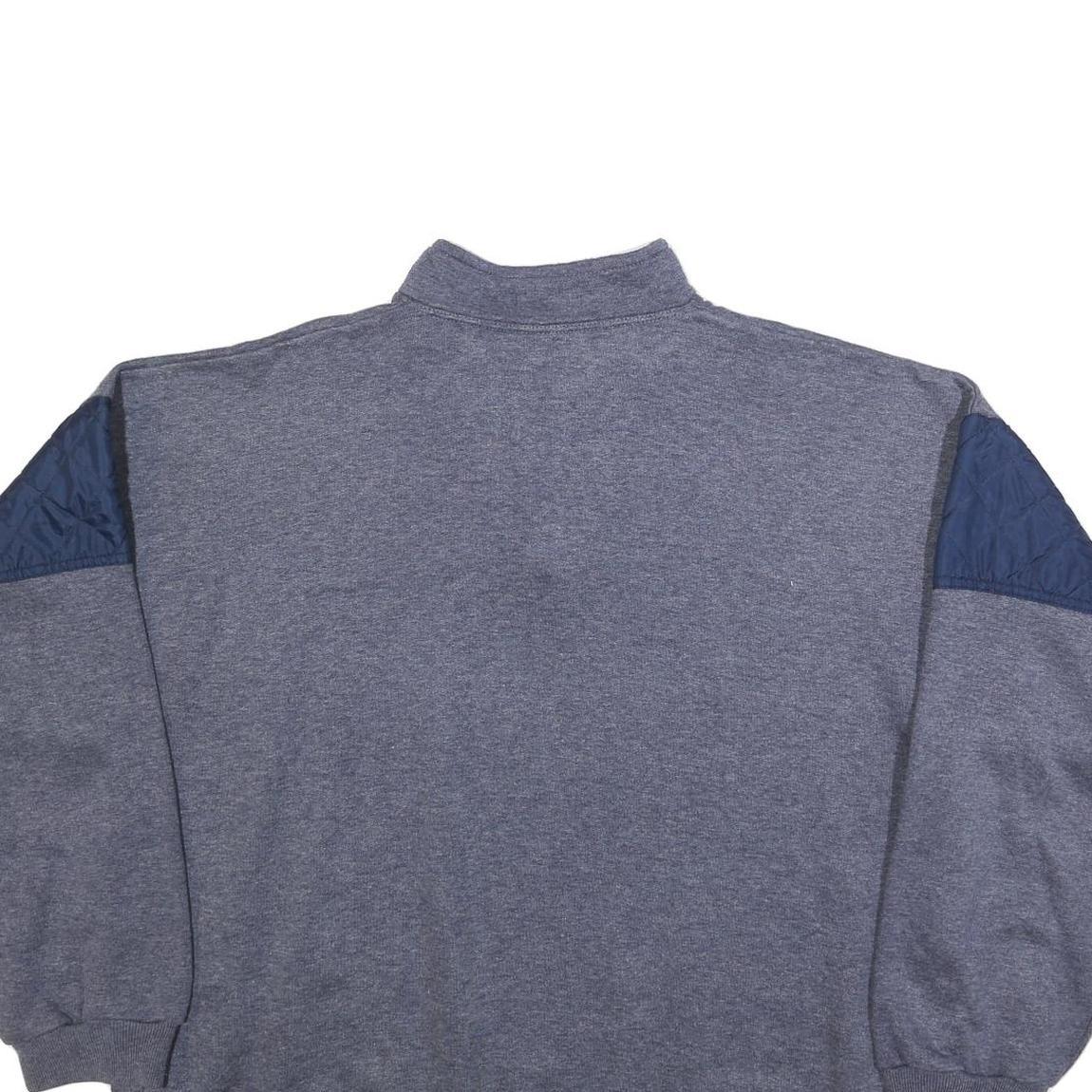 C&A Mens Grey Blue Sweatshirt Quarter Zip XL Cotton Blend Casual Pullover