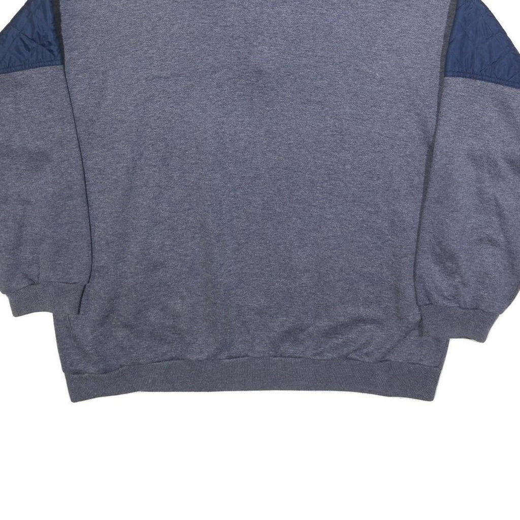 C&A Mens Grey Blue Sweatshirt Quarter Zip XL Cotton Blend Casual Pullover