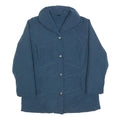 Womens Blue Button Jacket L Polyester Blend Plain Classic Outerwear