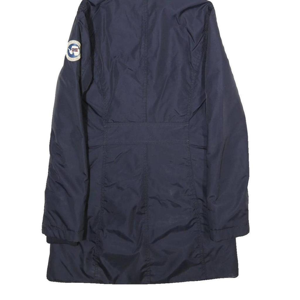 NAPAPIJRI Womens Navy Blue Jacket XS Polyamide Hooded Zip Casual Outdoor