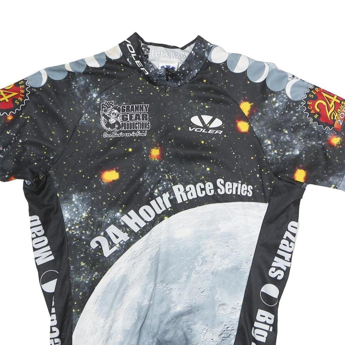VOLEA Mens Black Grey 24 Hour Race Series Graphic T-Shirt M Short Sleeve Crew