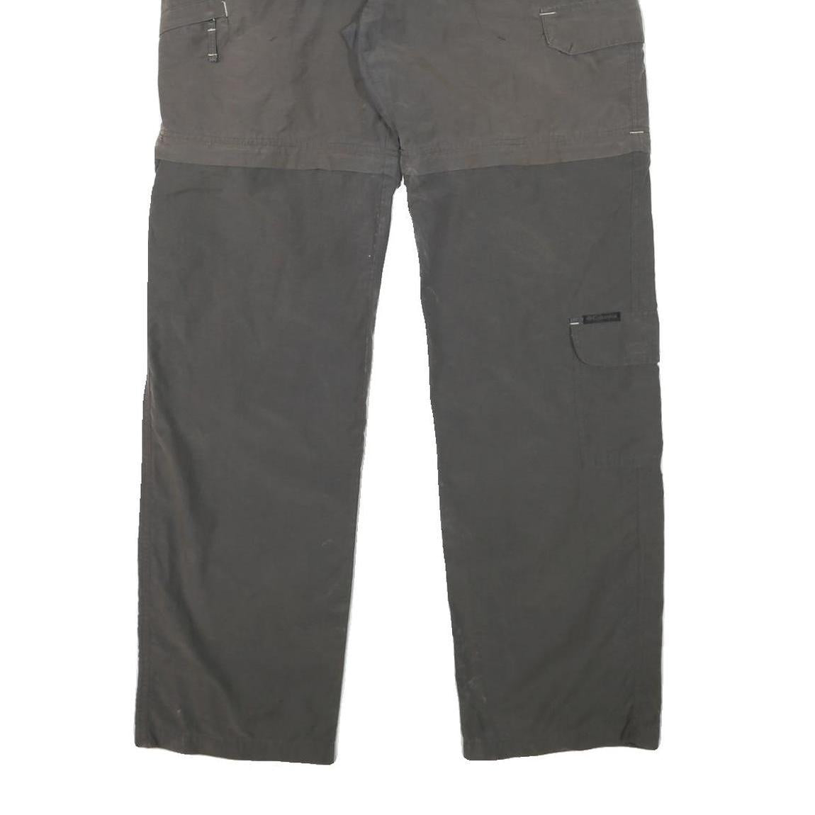 COLUMBIA Mens Polyester Blend Grey Regular Straight Trousers W31 L32 Zip