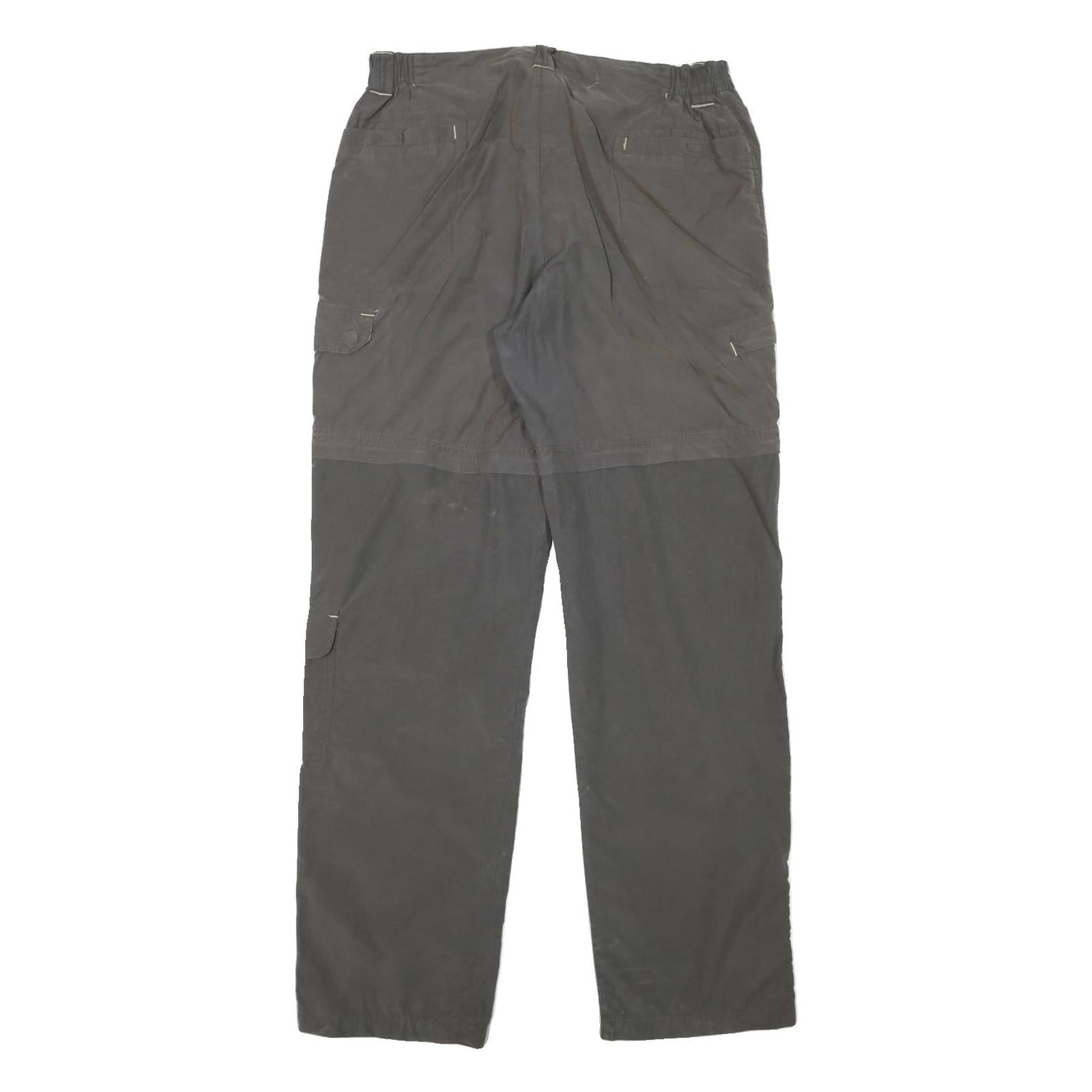 COLUMBIA Mens Polyester Blend Grey Regular Straight Trousers W31 L32 Zip