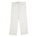 ALCW Mens Cotton White Regular Fit Straight Trousers W34 L30 Casual Zip Closure