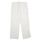 ALCW Mens Cotton White Regular Fit Straight Trousers W34 L30 Casual Zip Closure