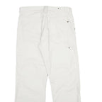 ALCW Mens Cotton White Regular Fit Straight Trousers W34 L30 Casual Zip Closure