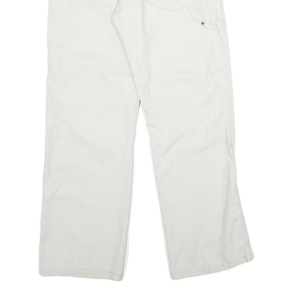 ALCW Mens Cotton White Regular Fit Straight Trousers W34 L30 Casual Zip Closure