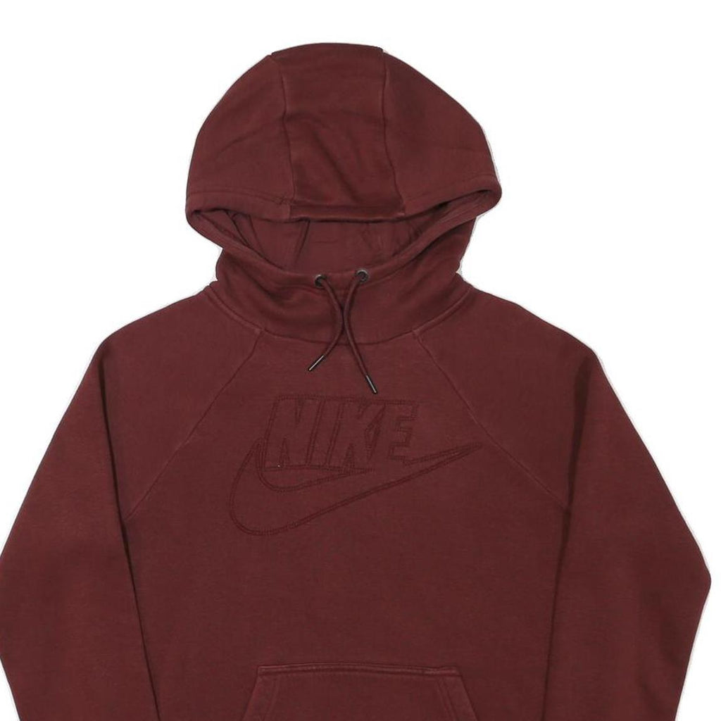 NIKE Mens Maroon Hoodie S Cotton Blend Pullover Casual Sports Sweatshirt