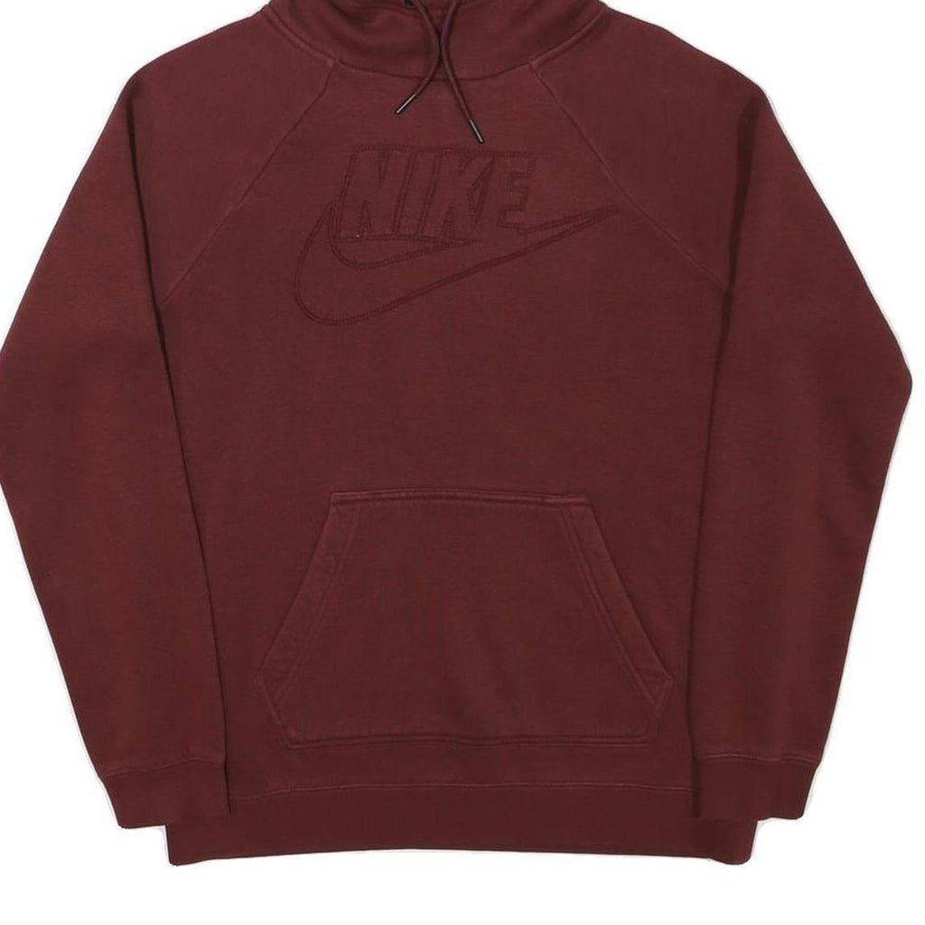 NIKE Mens Maroon Hoodie S Cotton Blend Pullover Casual Sports Sweatshirt