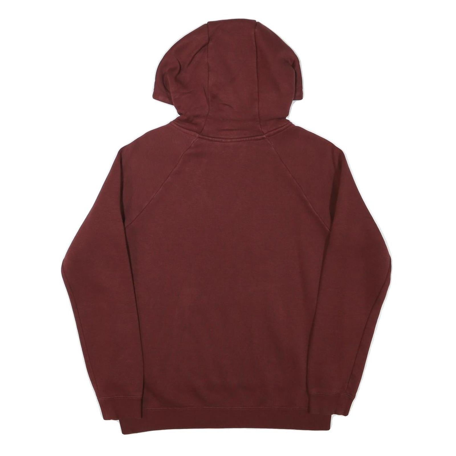 NIKE Mens Maroon Hoodie S Cotton Blend Pullover Casual Sports Sweatshirt