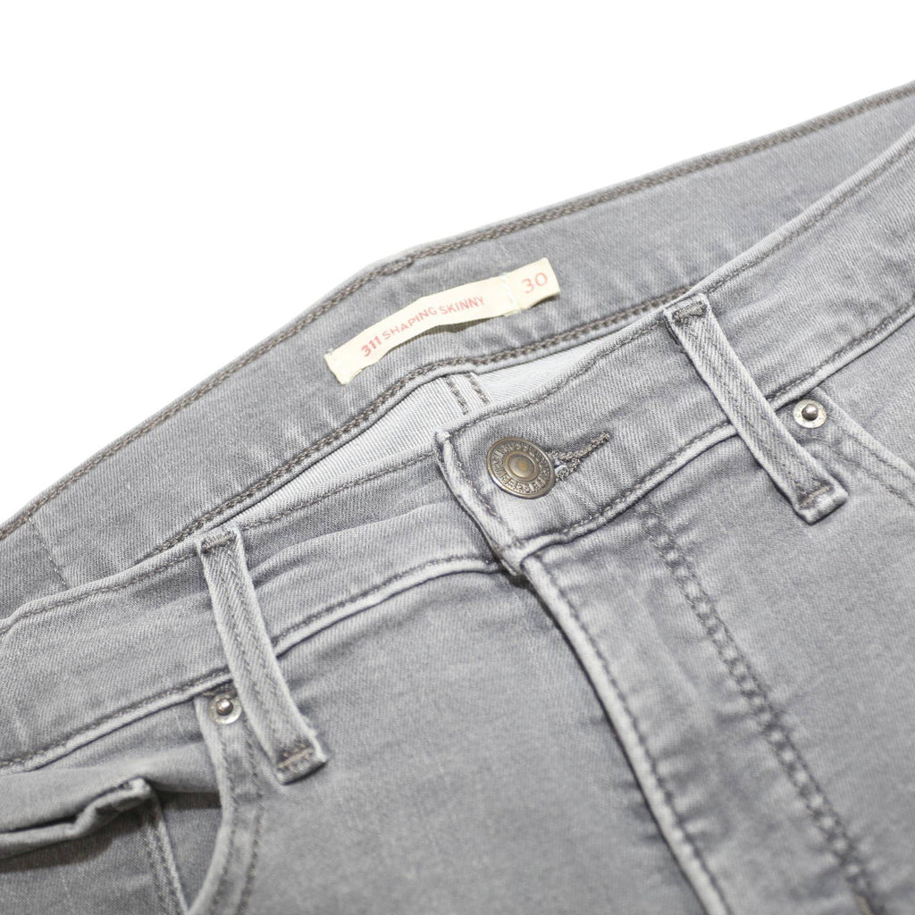 LEVI'S 311 Womens Slim Jeans Grey Denim W30 L29 Stretch Pocket Zip