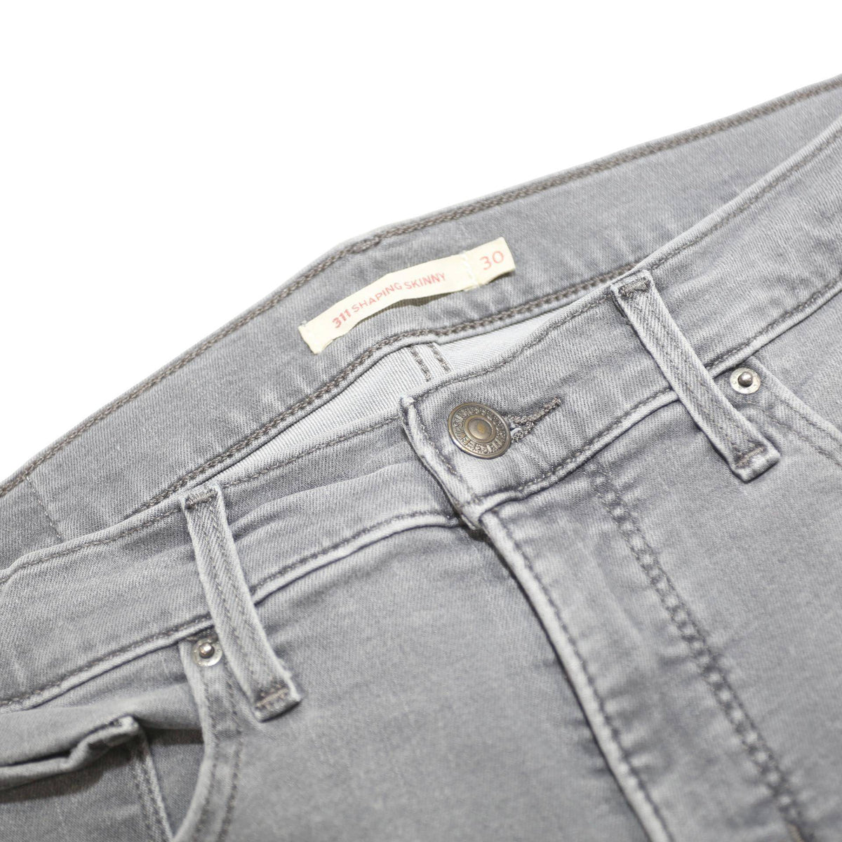 LEVI'S 311 Womens Slim Jeans Grey Denim W30 L29 Stretch Pocket Zip