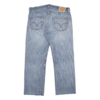 LEVI'S 501 Mens Jeans Blue Classic Straight Denim Light W35 L28 Distressed Raw