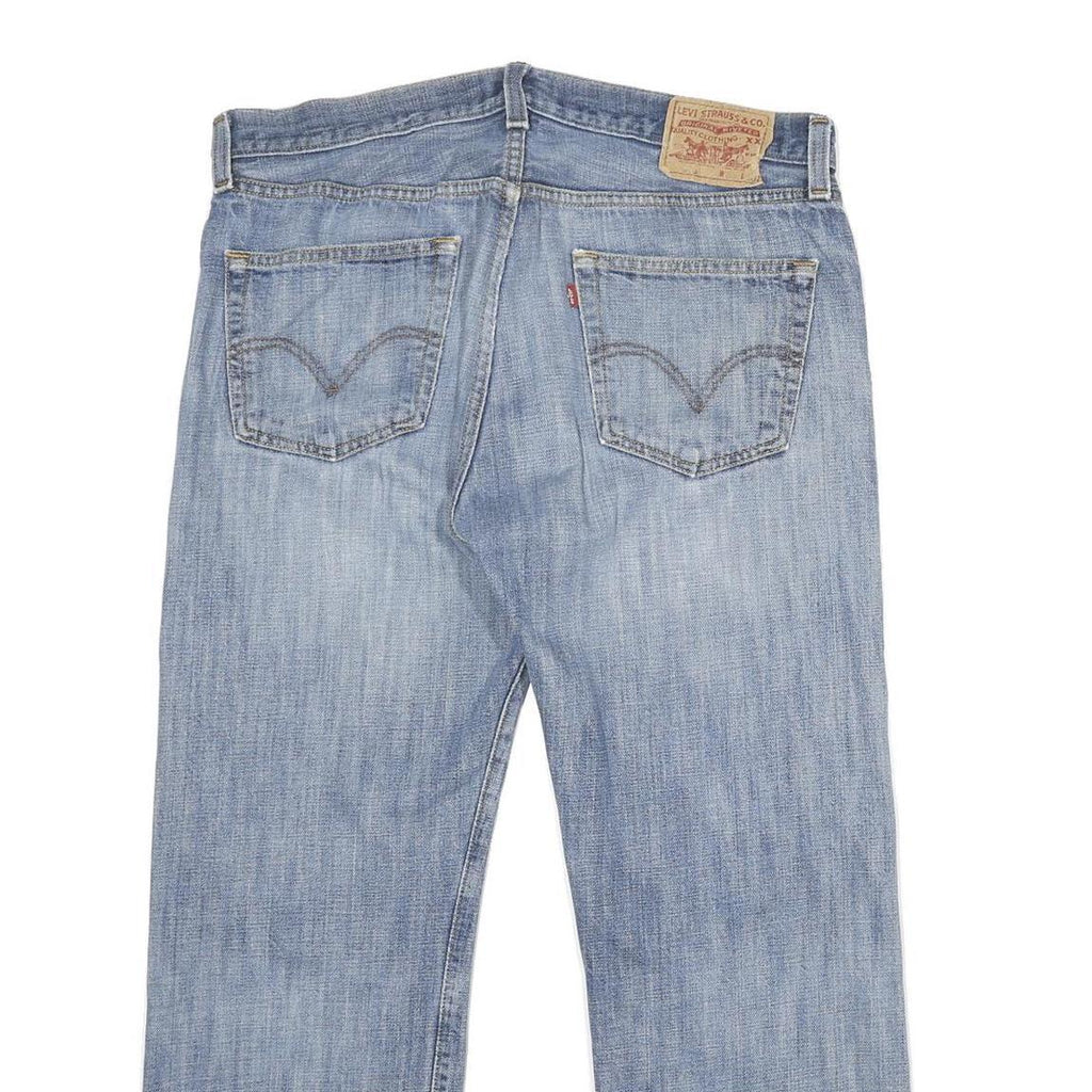 LEVI'S 501 Mens Jeans Blue Classic Straight Denim Light W35 L28 Distressed Raw