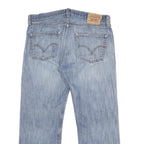 LEVI'S 501 Mens Jeans Blue Classic Straight Denim Light W35 L28 Distressed Raw