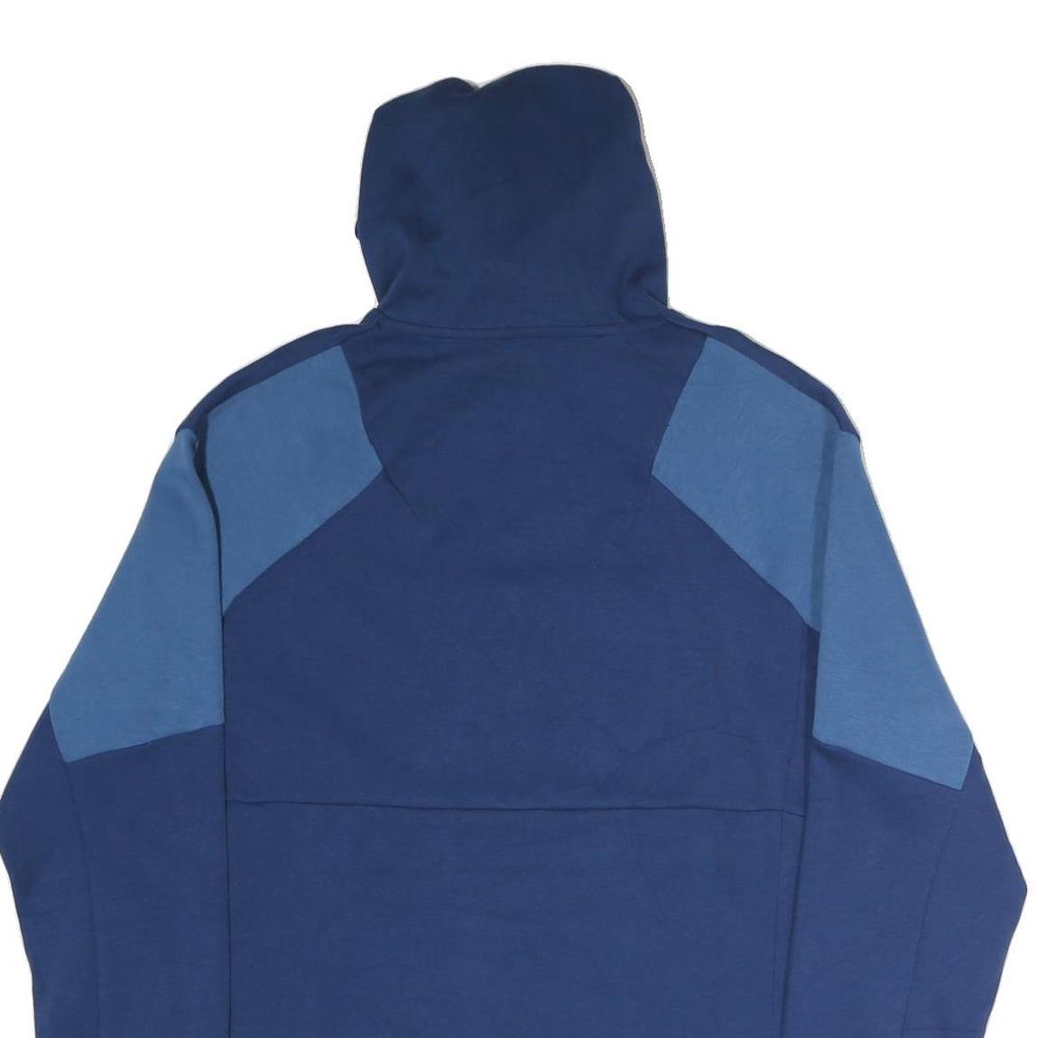 ADIDAS Mens Blue & Light Blue Hoodie M Cotton Casual ¼ Zip Pullover