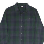 THE NORTH FACE Mens Blue & Green Regular Fit Cotton Blend Shirt M Check Long