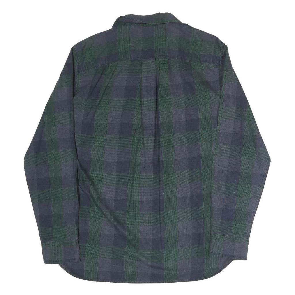 THE NORTH FACE Mens Blue & Green Regular Fit Cotton Blend Shirt M Check Long