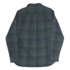 THE NORTH FACE Mens Blue & Green Regular Fit Cotton Blend Shirt M Check Long