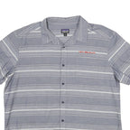 PATAGONIA Mens Blue & White Striped Casual Shirt XL New Belgium Embroidery
