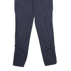 CHICOREE Womens Regular Navy Blue Cotton Blend Zip Trousers W32 L30 Casual Pants