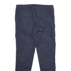 CHICOREE Womens Regular Navy Blue Cotton Blend Zip Trousers W32 L30 Casual Pants