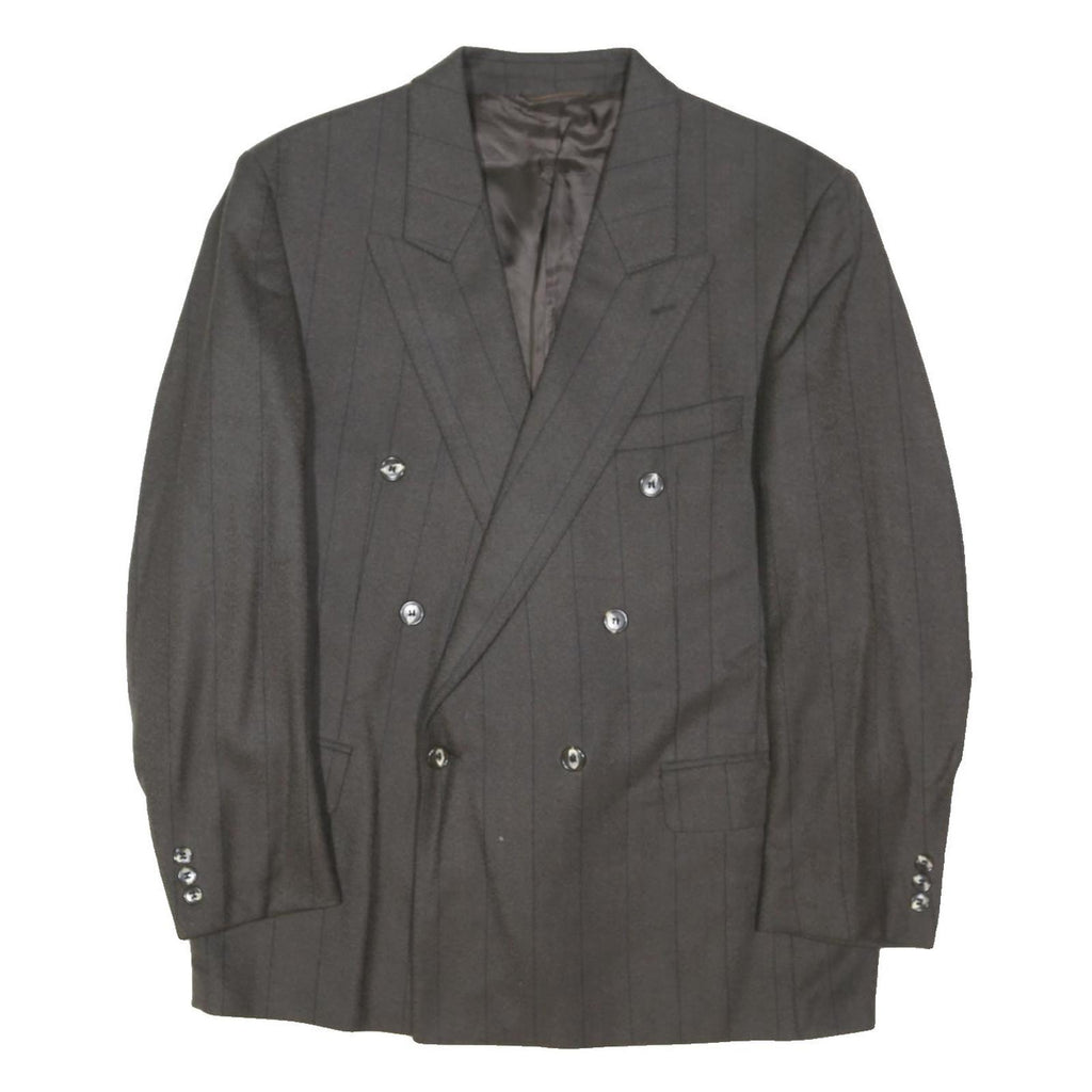 PIERRE LAFFITTE Mens Grey Double Breasted Wool Jacket L Woven Tailored Button