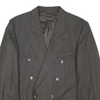 PIERRE LAFFITTE Mens Grey Double Breasted Wool Jacket L Woven Tailored Button