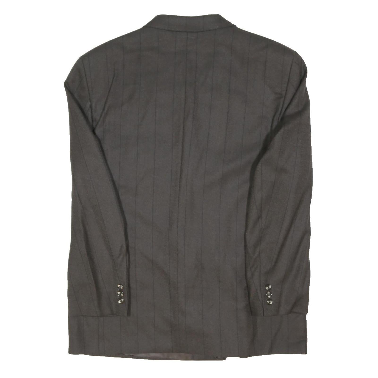 PIERRE LAFFITTE Mens Grey Double Breasted Wool Jacket L Woven Tailored Button