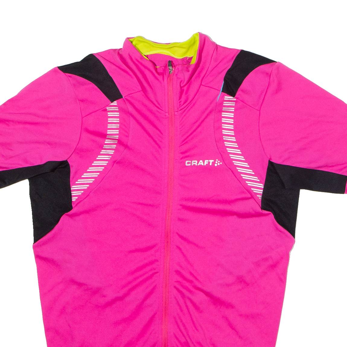 CRAFT Full Zip Cycling Mens Jersey Pink High Neck M