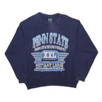 WITH AN ATTITUDE Mens Blue Penn State University Crew Neck L Cotton Blend Cotton