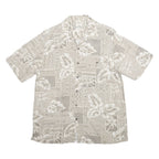 BATAK BAY Mens Beige Rayon Hawaiian Shirt M Tropical Pattern Button Front