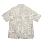 BATAK BAY Mens Beige Rayon Hawaiian Shirt M Tropical Pattern Button Front