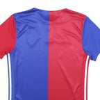 ADIDAS Mens Red & Blue FC Basel Football Shirt S Short Sleeve Crew Neck Signed