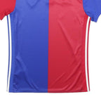 ADIDAS Mens Red & Blue FC Basel Football Shirt S Short Sleeve Crew Neck Signed