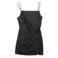 TOPSHOP Womens Black Slip Satin Mini Dress UK 10 Strappy Night Out Party