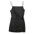 TOPSHOP Womens Black Slip Satin Mini Dress UK 10 Strappy Night Out Party
