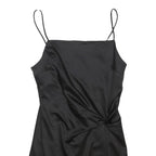 TOPSHOP Womens Black Slip Satin Mini Dress UK 10 Strappy Night Out Party