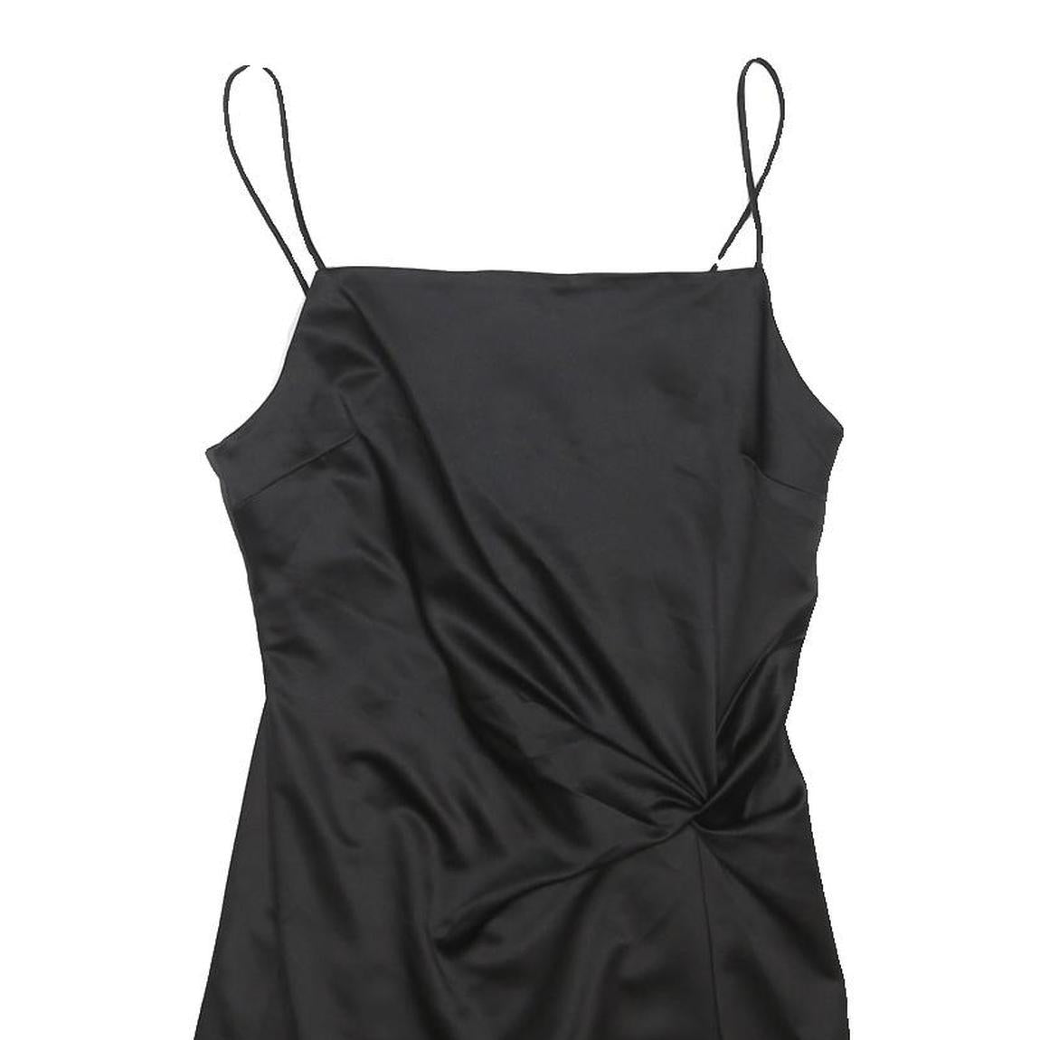 TOPSHOP Womens Black Slip Satin Mini Dress UK 10 Strappy Night Out Party