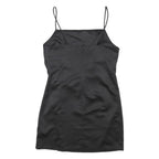 TOPSHOP Womens Black Slip Satin Mini Dress UK 10 Strappy Night Out Party
