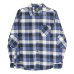 ROOTS Mens Blue Black & White Check Shirt M Casual Cotton Long Sleeve