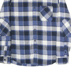 ROOTS Mens Blue Black & White Check Shirt M Casual Cotton Long Sleeve