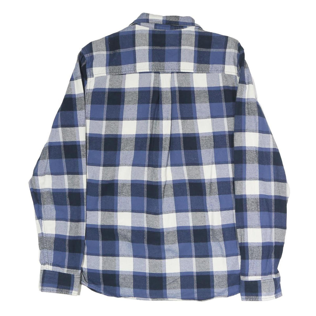 ROOTS Mens Blue Black & White Check Shirt M Casual Cotton Long Sleeve