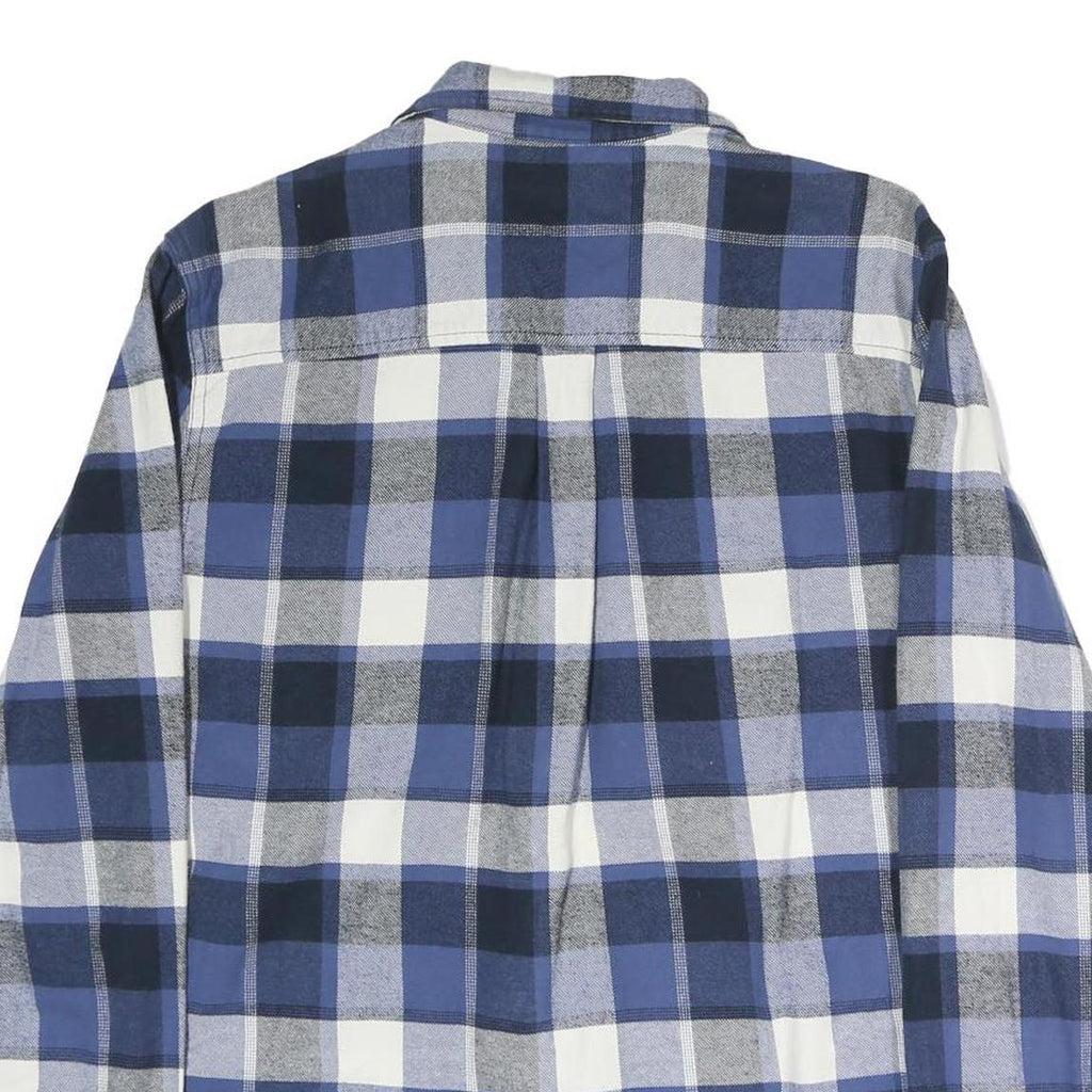 ROOTS Mens Blue Black & White Check Shirt M Casual Cotton Long Sleeve