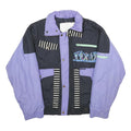 POLAR PATROL Mens Black & Lilac Abstract Nylon Jacket M Zip Casual