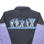 POLAR PATROL Mens Black & Lilac Abstract Nylon Jacket M Zip Casual