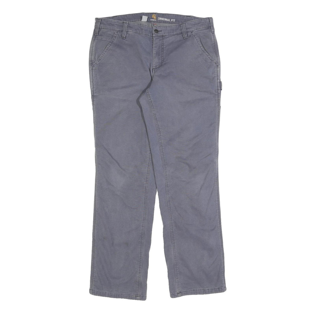 CARHARTT Womens Cotton Blend Grey Regular Fit Straight Leg Trousers W34 L30