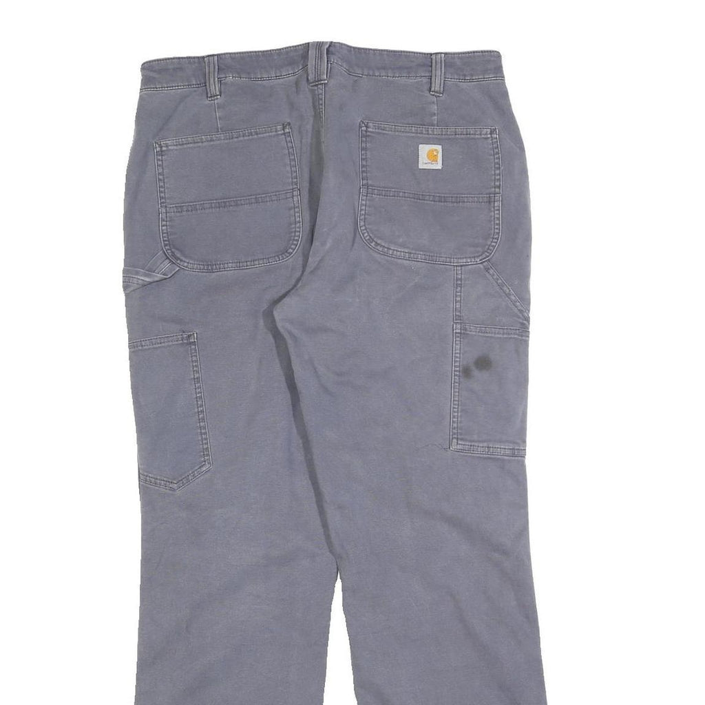 CARHARTT Womens Cotton Blend Grey Regular Fit Straight Leg Trousers W34 L30