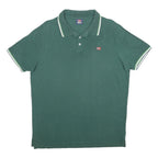 NORWAY NAUTICAL SCHOOL Mens Green Polo Shirt XL Cotton Classic Fit Short Sleeve